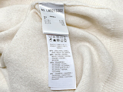 Blugirl ブルーガール ビジュー カシミヤ混 カーディガン 38 中古  ホワイト 白 ウール レディース ブランド おしゃれ