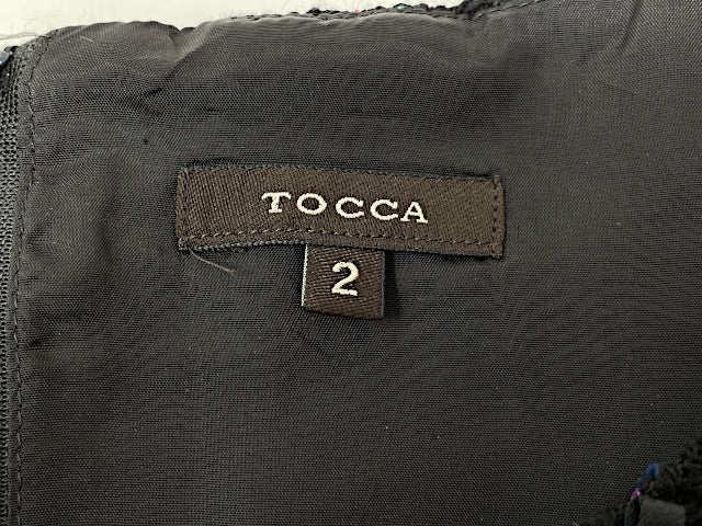 TOCCA トッカ ツイード ワンピース 2 中古  Mサイズ ノースリーブ ブラック レディース ブランド おしゃれ