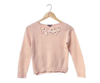 TOCCA トッカ ウール混 セーター XSサイズ 中古  花 フラワー ニット ピンク レディース ブランド おしゃれ