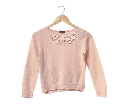 TOCCA トッカ ウール混 セーター XSサイズ 中古  花 フラワー ニット ピンク レディース ブランド おしゃれ