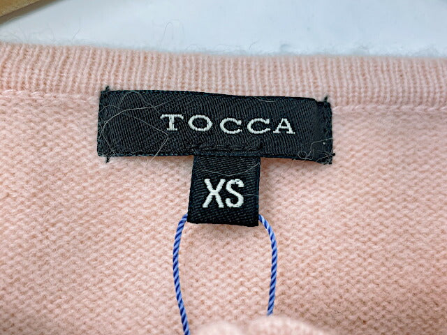 TOCCA トッカ ウール混 カーディガン XSサイズ 中古  フラワー 花 ピンク レディース ブランド おしゃれ