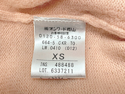 TOCCA トッカ ウール混 カーディガン XSサイズ 中古  フラワー 花 ピンク レディース ブランド おしゃれ