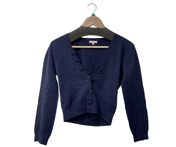TOCCA トッカ カーディガン XSサイズ 中古  リボン ネイビー 紺 レディース ブランド おしゃれ
