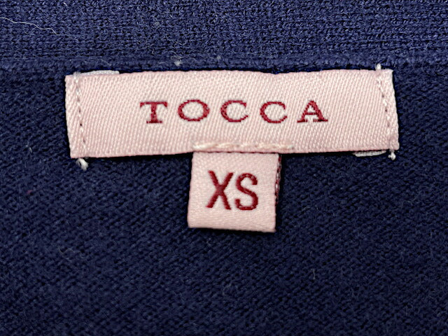 TOCCA トッカ カーディガン XSサイズ 中古  リボン ネイビー 紺 レディース ブランド おしゃれ