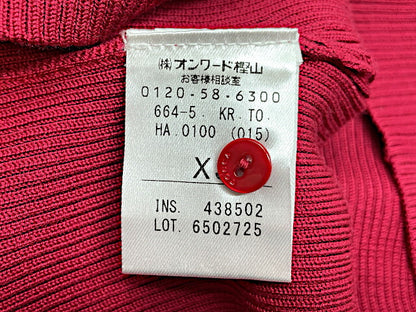 TOCCA トッカ シルク カーディガン XSサイズ 中古  フリル リボン レッド 赤 レディース ブランド おしゃれ