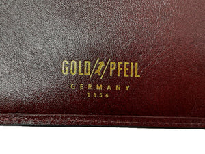 GOLD PFEIL ゴールドファイル レザー 二つ折り札入れ 中古  ボルドー 赤 財布 ウォレット メンズ ブランド
