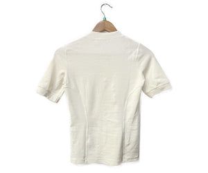 CELINE セリーヌ マカダム 刺繍 シャツ Sサイズ 中古  半袖 ホワイト 白 レディース ブランド おしゃれ