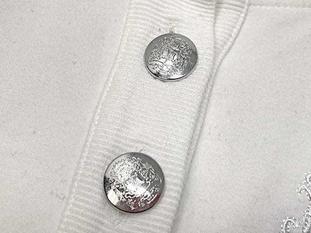 CELINE セリーヌ マカダム 刺繍 シャツ Sサイズ 中古  半袖 ホワイト 白 レディース ブランド おしゃれ