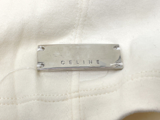 CELINE セリーヌ マカダム 刺繍 シャツ Sサイズ 中古  半袖 ホワイト 白 レディース ブランド おしゃれ