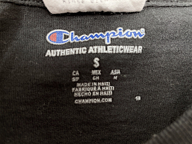 Champion チャンピオン Chi ching Records 奇清唱片公司 Tシャツ Sサイズ 中古  ブラック 黒 メンズ コラボ 台湾 テラスハウス