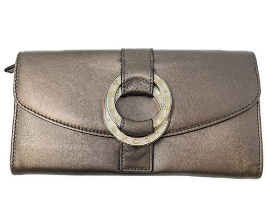 ＢＶＬＧＡＲＩ ブルガリブルガリ 二つ折り長財布 中古  ブロンズ ウォレット ブランド おしゃれ