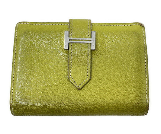 HERMES エルメス ベアン カードケース 中古  J□刻印 ライム 名刺入れ レディース ブランド おしゃれ 高級