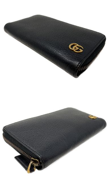 GUCCI グッチ マーモント レザー ラウンドファスナー 長財布 中古  428736 534563 ブラック 黒 ウォレット ブランド おしゃれ