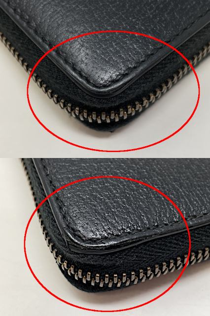 GUCCI グッチ マーモント レザー ラウンドファスナー 長財布 中古  428736 534563 ブラック 黒 ウォレット ブランド おしゃれ