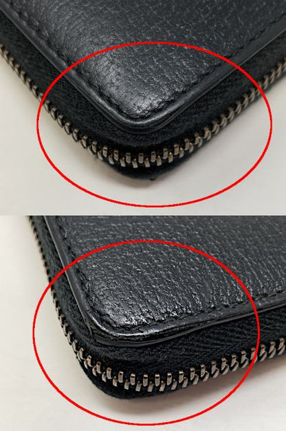 GUCCI グッチ マーモント レザー ラウンドファスナー 長財布 中古  428736 534563 ブラック 黒 ウォレット ブランド おしゃれ