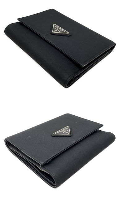 PRADA プラダ テスート 三つ折り財布 中古  ナイロン ブラック 黒 ウォレット ブランド ユニセックス メンズ
