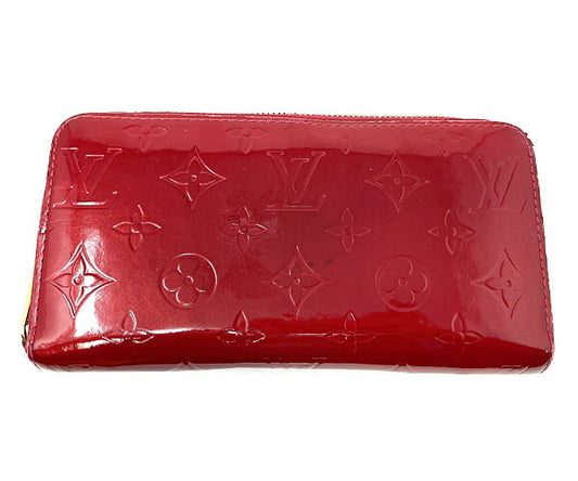 LOUIS VUITTON ルイヴィトン ヴェルニ ジッピーウォレット M90200 中古  CA4008 ラウンドファスナー スリーズ レッド 赤 財布