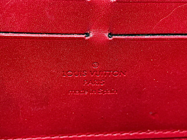 LOUIS VUITTON ルイヴィトン ヴェルニ ジッピーウォレット M90200 中古  CA4008 ラウンドファスナー スリーズ レッド 赤 財布