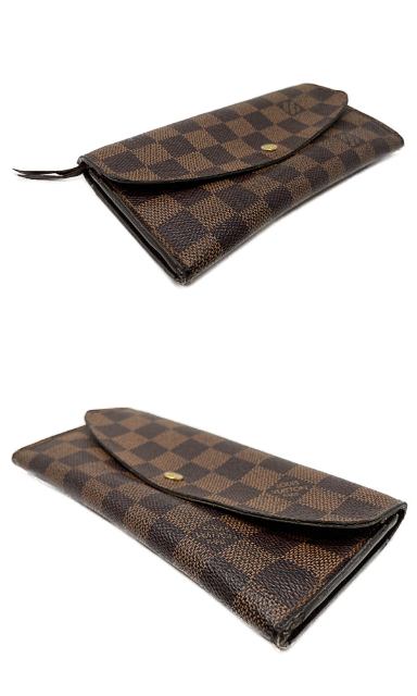 LOUIS VUITTON ルイヴィトン ダミエ ポルトフォイユ エミリー N63019 中古  CA1112 二つ折り 長財布 ウォレット ブラウン ブランド