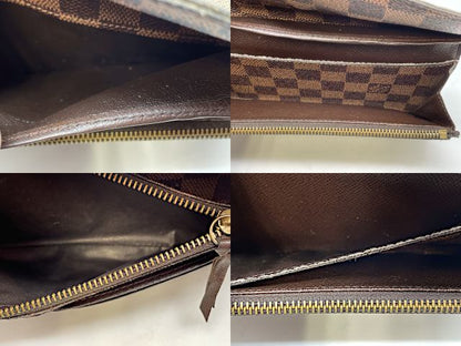 LOUIS VUITTON ルイヴィトン ダミエ ポルトフォイユ エミリー N63019 中古  CA1112 二つ折り 長財布 ウォレット ブラウン ブランド