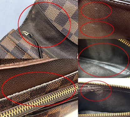 LOUIS VUITTON ルイヴィトン ダミエ ポルトフォイユ エミリー N63019 中古  CA1112 二つ折り 長財布 ウォレット ブラウン ブランド