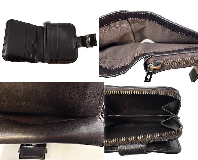 FENDI フェンディ ズッキーノ ラウンドファスナー 二つ折り財布 中古  2309-8M0070-JON-039 ブラウン 茶 ウォレット レディース