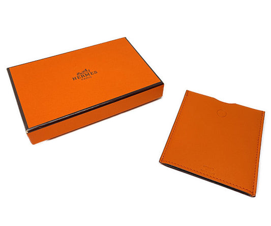 HERMES エルメス ランプ ド ポッシュ ポケットライト 中古  カードケース カーフレザー オレンジ ブランド 携帯ライト