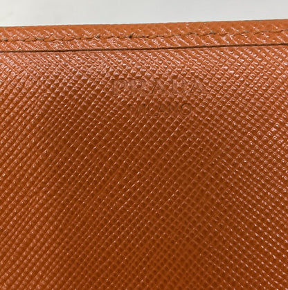 PRADA サフィアーノ 二つ折り 長財布 パスケース付 中古  プラダ 定期入れ 小銭入れ 収納 ブランド ホック レディース