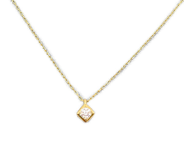 K18 1P ダイヤ 0.10ct ひし形 ネックレス 中古  アクセサリー ジュエリー ゴールド 18金 ダイヤモンド