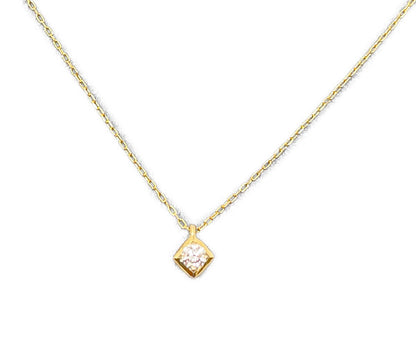 K18 1P ダイヤ 0.10ct ひし形 ネックレス 中古  アクセサリー ジュエリー ゴールド 18金 ダイヤモンド