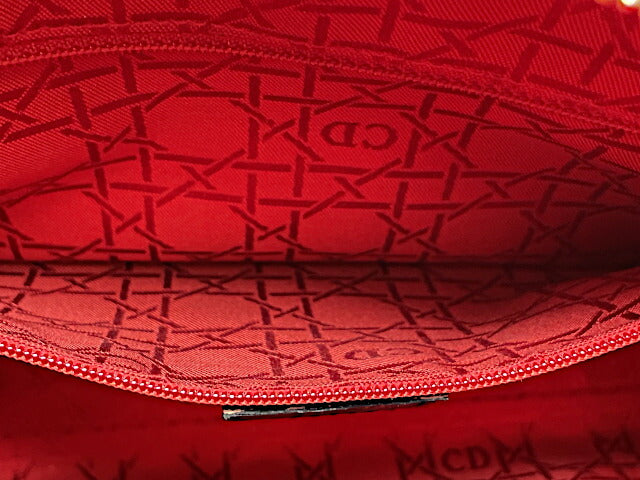 Christian Dior クリスチャンディオール レディディオール ラージ カナージュ ハンドバッグ 中古  レザー ブラック ラムスキン ブランド レディース 高級 鞄