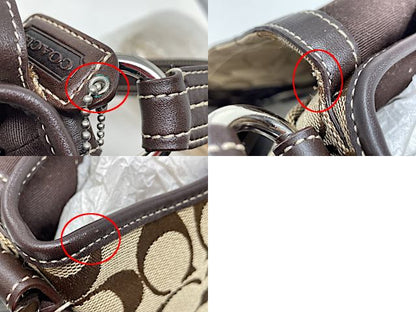 COACH コーチ シグネチャー ショルダーバッグ 中古  6308 ベージュ 鞄 ブランド レディース おしゃれ
