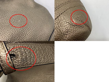 COACH コーチ レザー ショルダーバッグ 中古  ブロンズ メタリック 鞄 ブランド レディース おしゃれ