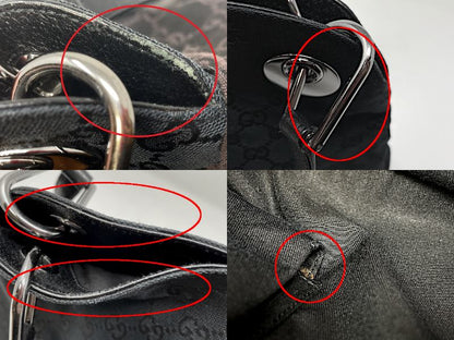 GUCCI グッチ GGキャンバス トートバッグ 中古  121023 1669ブラック 黒 ショルダー 鞄 ブランド レディース