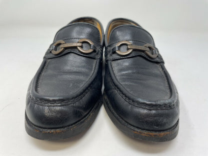 BURBERRY LONDON バーバリー ロンドン レザー ビット ローファー 24.5cm 中古  ブラック 黒 靴 シューズ ブランド レディース おしゃれ