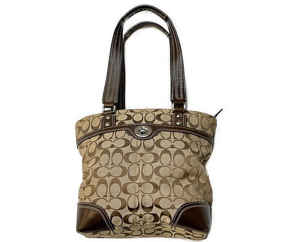 COACH コーチ シグネチャー トートバッグ 中古  F13973 ベージュ 鞄 レディース おしゃれ ブランド