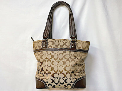 COACH コーチ シグネチャー トートバッグ 中古  F13973 ベージュ 鞄 レディース おしゃれ ブランド