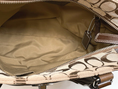 COACH コーチ シグネチャー トートバッグ 中古  F13973 ベージュ 鞄 レディース おしゃれ ブランド