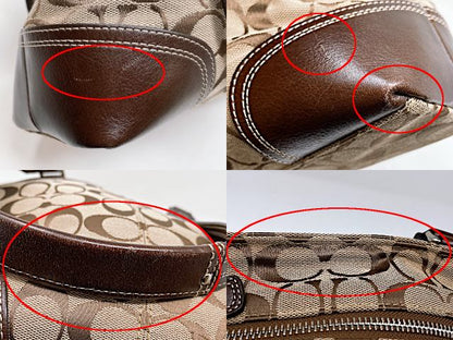 COACH コーチ シグネチャー トートバッグ 中古  F13973 ベージュ 鞄 レディース おしゃれ ブランド