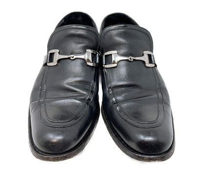GUCCI グッチ レザー ビット ローファー 約26.5cm 中古  ブラック 黒 メンズ 39.5 ブランド おしゃれ シューズ 靴