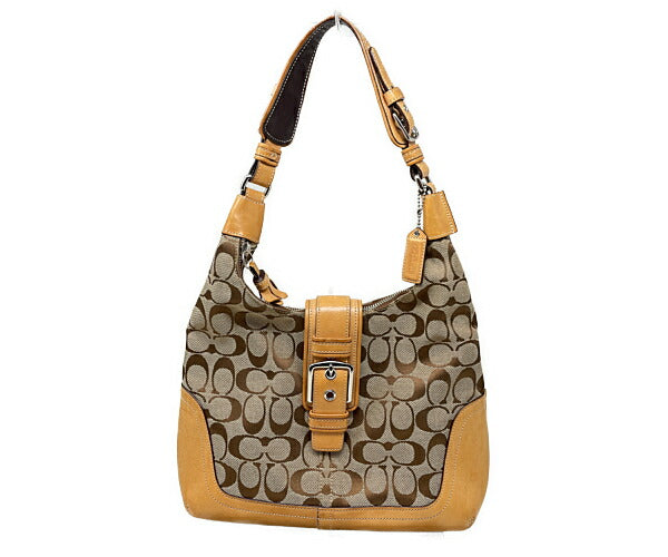 COACH コーチ シグネチャー ショルダーバッグ 中古  6824 ベージュ 鞄 レディース おしゃれ ブランド