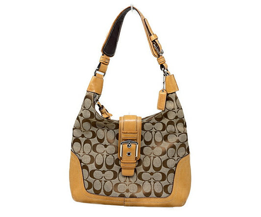 COACH コーチ シグネチャー ショルダーバッグ 中古  6824 ベージュ 鞄 レディース おしゃれ ブランド