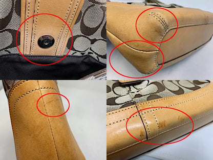 COACH コーチ シグネチャー ショルダーバッグ 中古  6824 ベージュ 鞄 レディース おしゃれ ブランド