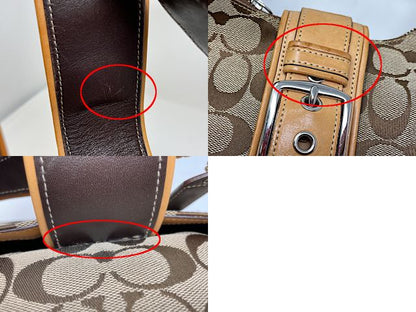 COACH コーチ シグネチャー ショルダーバッグ 中古  6824 ベージュ 鞄 レディース おしゃれ ブランド