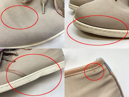 Salvatore Ferragamo サルヴァトーレフェラガモ キャンバス デザートブーツ 約25.5cm 中古  ショート ベージュ 7 メンズ ブランド シューズ 靴 シンプル