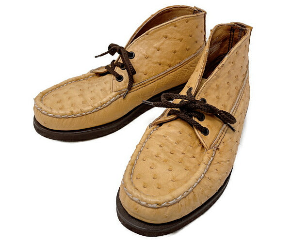 RUSSELL MOCCASIN ラッセルモカシン オーストリッチ デザートブーツ 約26.5cm 中古  チャッカブーツ レザー 8.5 メンズ ブランド 靴 シューズ