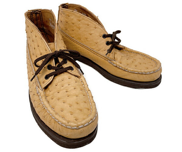 RUSSELL MOCCASIN ラッセルモカシン オーストリッチ デザートブーツ 約26.5cm 中古  チャッカブーツ レザー 8.5 メンズ ブランド 靴 シューズ