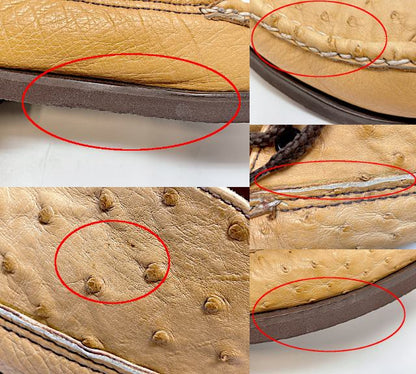 RUSSELL MOCCASIN ラッセルモカシン オーストリッチ デザートブーツ 約26.5cm 中古  チャッカブーツ レザー 8.5 メンズ ブランド 靴 シューズ