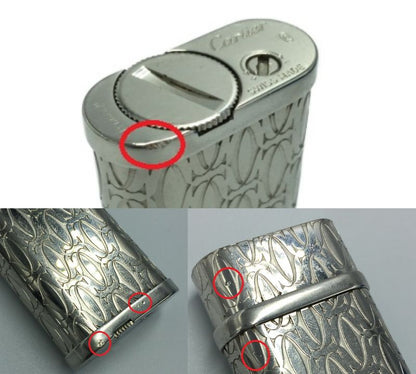 Cartier Cドゥカルティエ デコール パラジウム 中古  ライター ガス ロゴ マーク