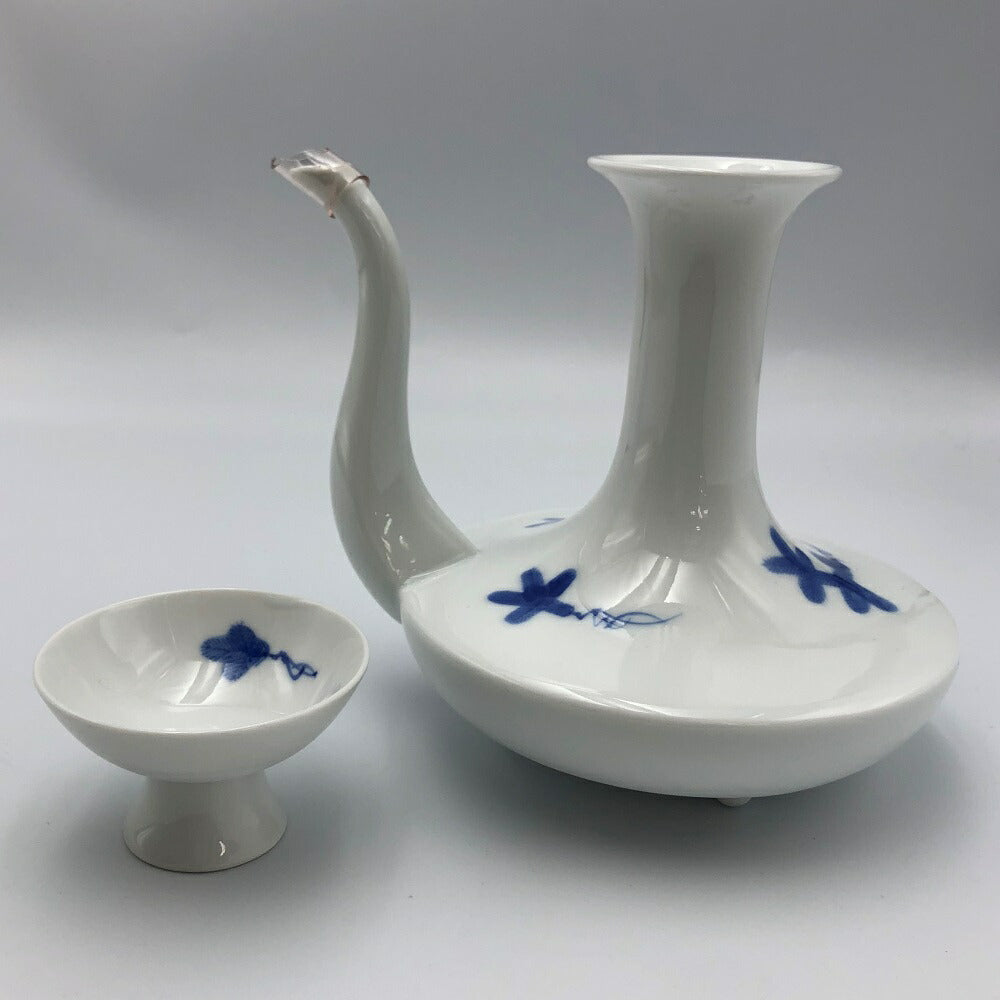 未使用品 深川製磁 根引松 直燗揃 盃5口 中古  徳利 酒器揃 和食器 おちょこ